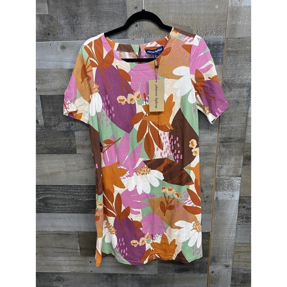 Princess Highway Womens Dress Size 10 Floral Linen Straight Style New